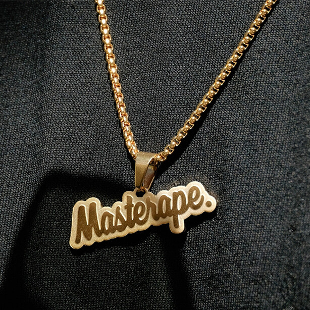 personalized name plate jewelry wholesale company matt finish customized gold nameplate necklace rolo chain makers websites
